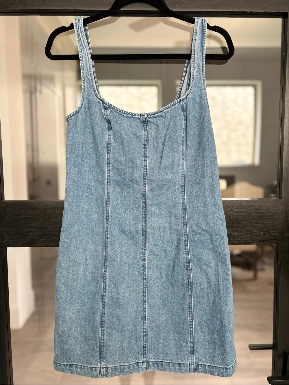 Show Me Your Mumu Steph Mini Dress Gloomy Blue Denim Open Back Revolve Size M - Picture 4 of 12